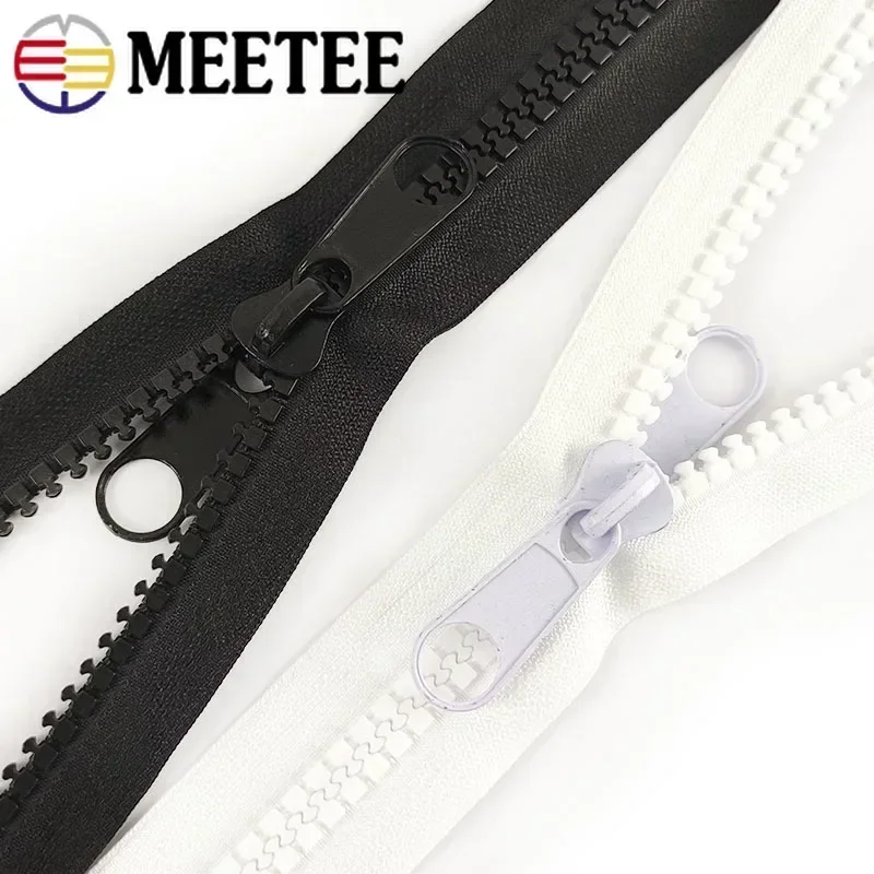 1/2/3/4/5Meter 10# Resin Zipper Open-end Double Side Slider Long Zip for Bag Jacket Luggage Tent DIY Sewing Material Accessories