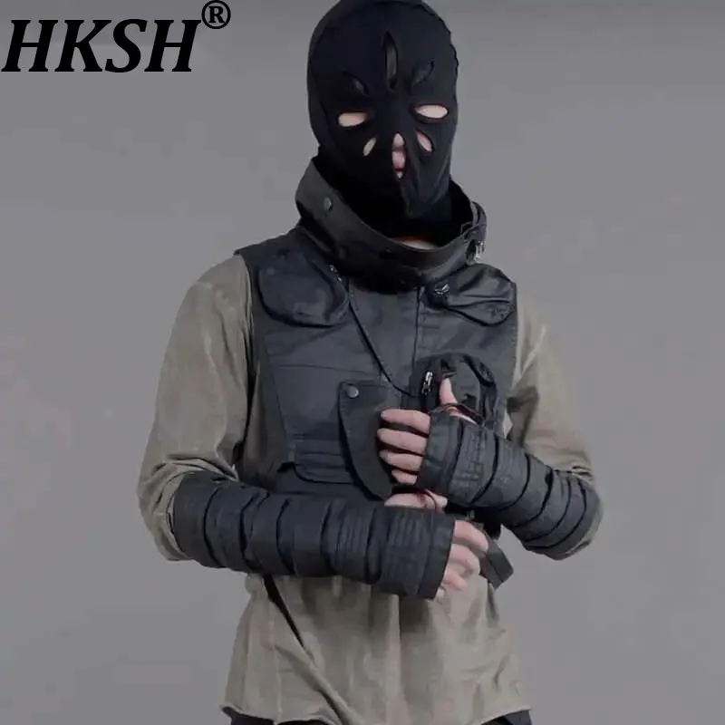 

HKSH Мужчины Tide Punk Garde-Avant Waste Land Нишевый дизайн Выдолбленные хлопковые вощеные перчатки с рукавами в стиле панк Женские темные приливы HK0171