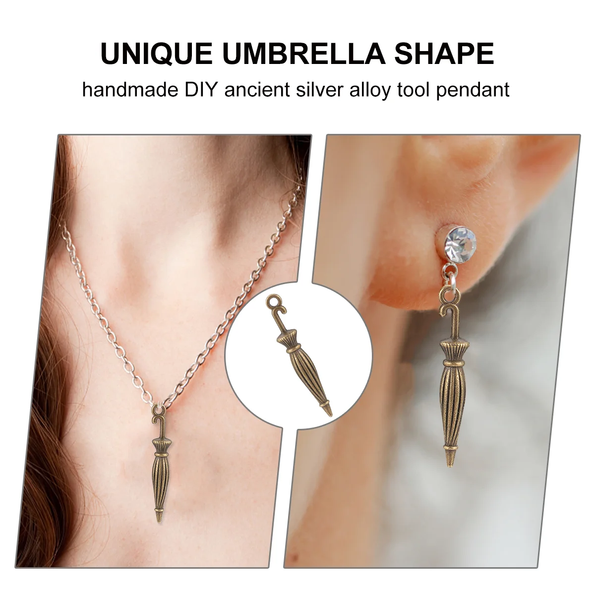 50 Pcs Umbrella Pendant Charm Charms Steampunk Jewelry Making Pendants Zinc Alloy