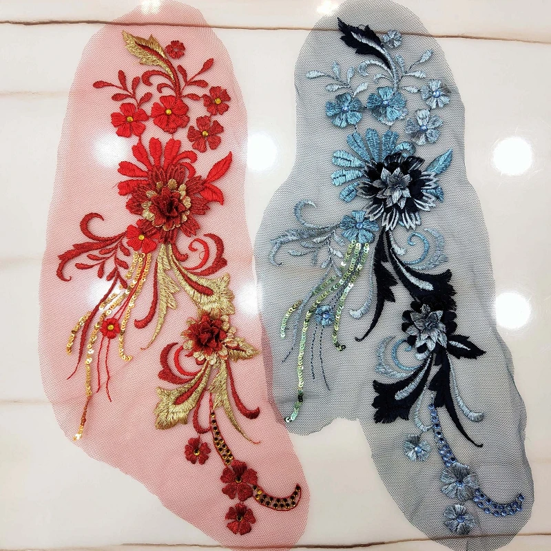 

10 шт. 3D-цветочные вышитые кружевные аппликации для шитья, тканевые нашивки-цветы для воротников, для свадебных и праздничных платьев, свадебных нарядов, одежды, DIY