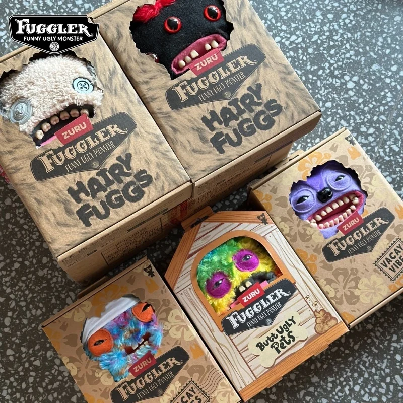 

Fuggler New Arrival Vacation Series Cute Ugly Monster genuine Soft Plush Toy Button Eyes Doll Desktop Toy Ornament Birthday Gift
