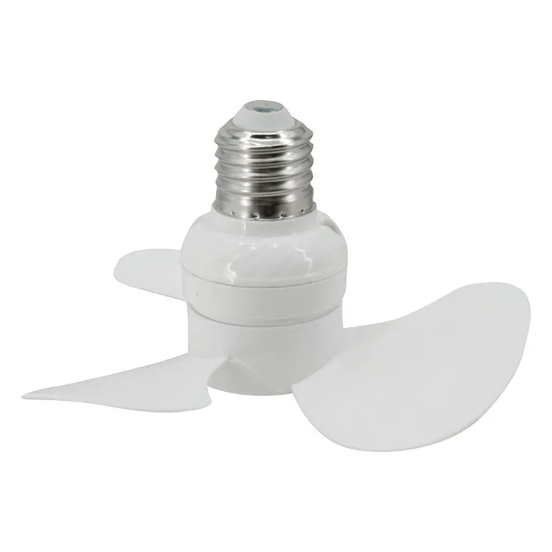 E27-Schraubsockel Deckenventilator Kompakter 14CM Mini-Sockelventilator mit Bürstenlosem Motor Geräuscharm Effizient Tragbarer Innenraum-Kühlventilator