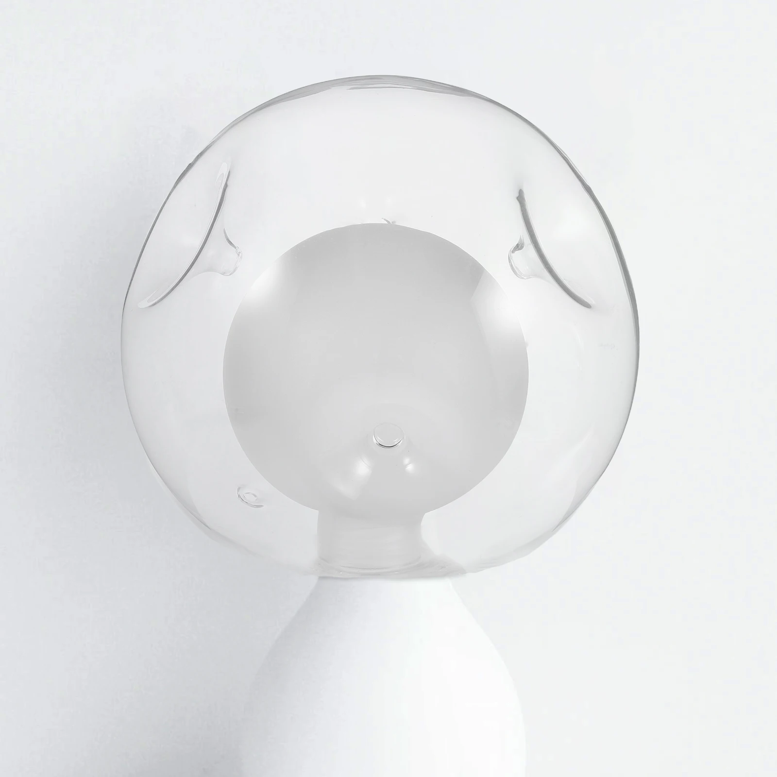 

Glass Globe Lampshade Replacement G9 Round Glass Globe Concave Surface Modern Pendant Light Fixture Cover for Living Room