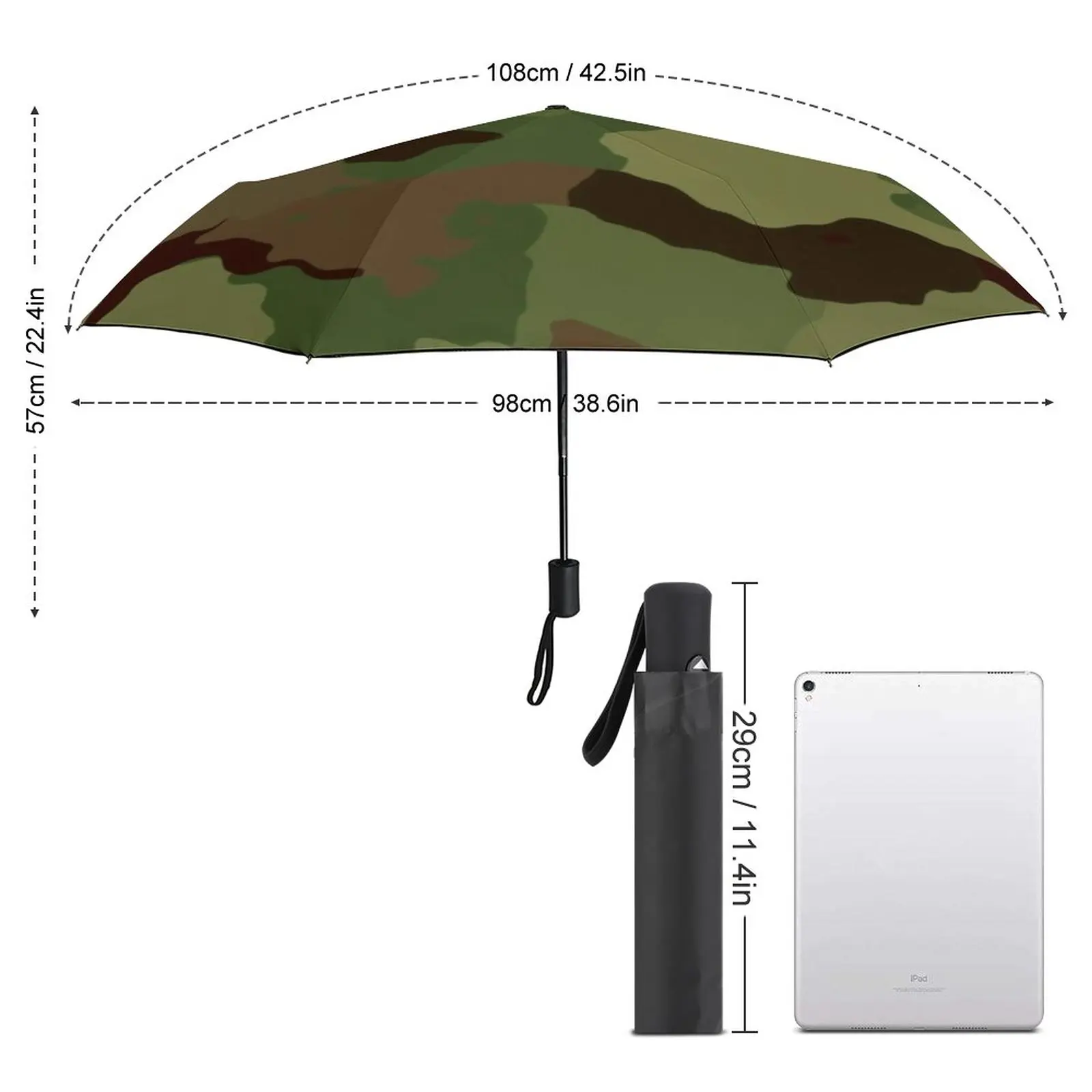 Camo Design Umbrella Army Camouflage Automatic Waterproof Umbrella Cheap Art Trekking Reinforced Umbrella