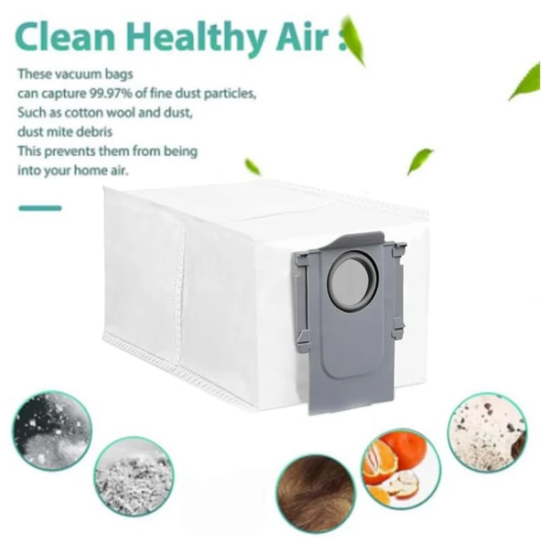 ถุงเก็บฝุ่นแบบใช้แล้วทิ้งสำหรับ roborock Q Revo อุปกรณ์เสริมสำหรับเปลี่ยนเครื่องดูดฝุ่นหุ่นยนต์ P10 roborock 10ชิ้น