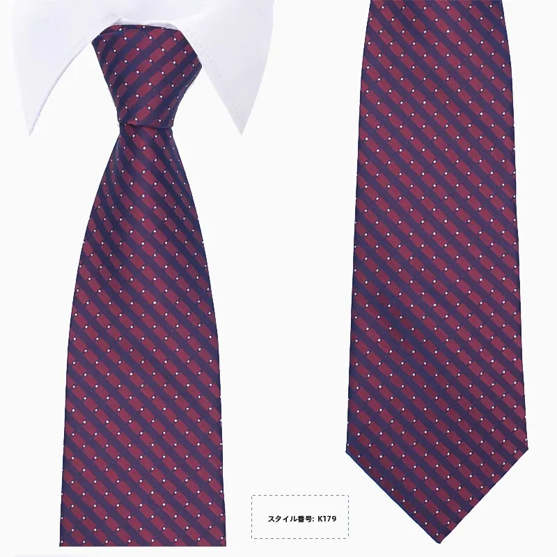 camolkeion-メンズ-ファッション-ワインレッド-ダイヤモンド柄-ジッパー付きネクタイ-0cm-ビジネスカジュアル-スタイリッシュ-シルクネクタイ