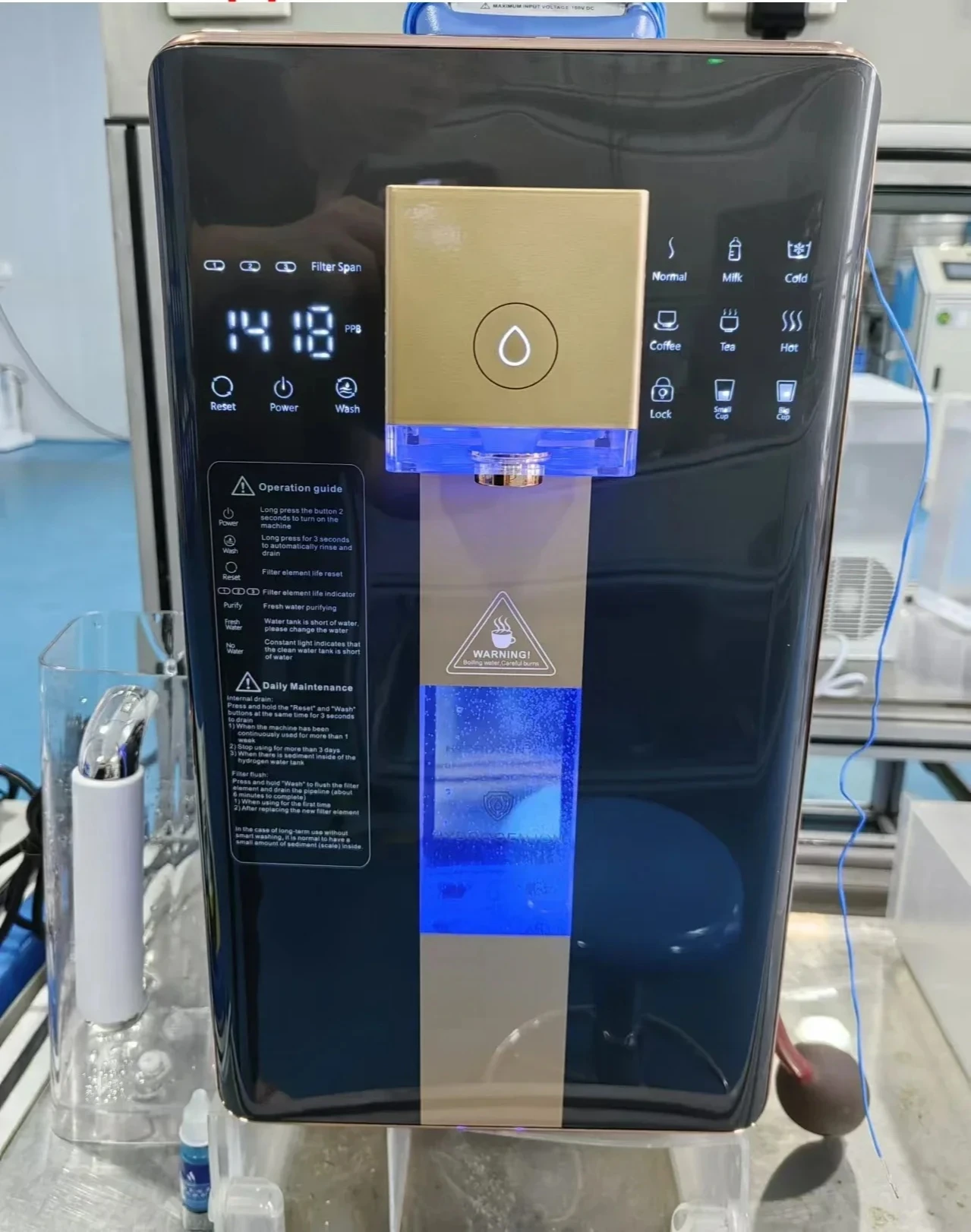 Korea design    water machi hot water dispenser RO system with rich    water for home