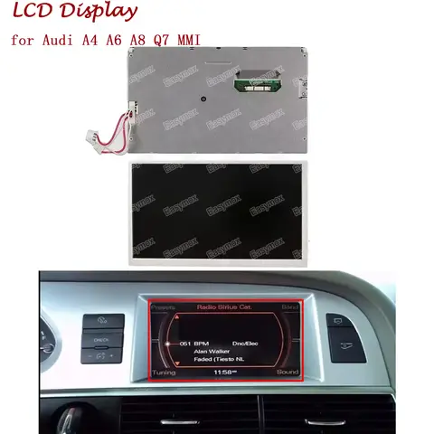 LQ070T5DR02 디스플레이 Audi A4 A6 A8 Q7 MMI 2G 높은 탐색 모니터 라디오 화면 4F 0919603 베커 BE 9399