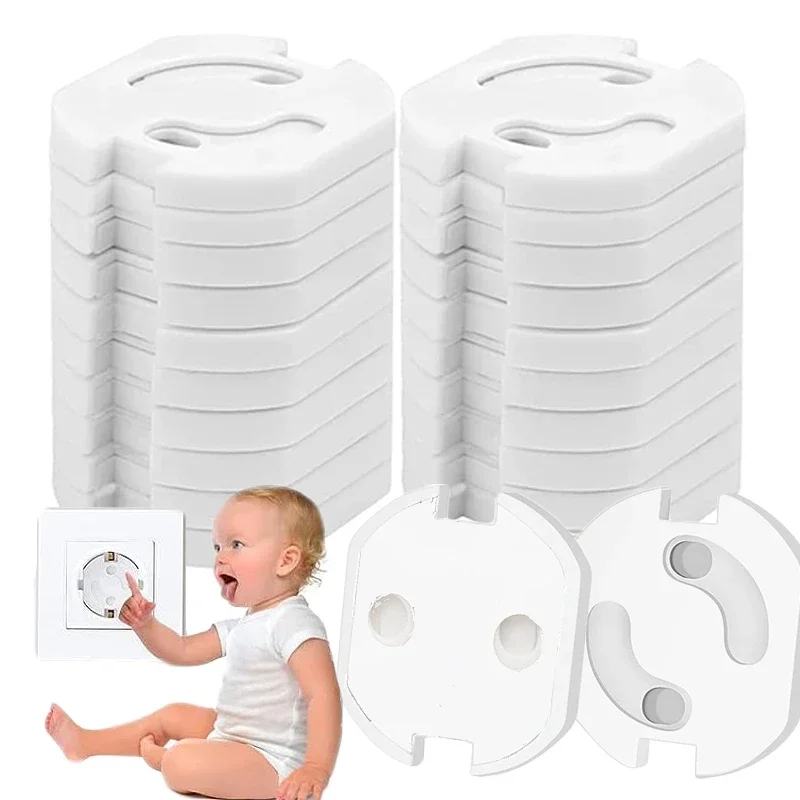 10/1pcs European Standard Baby Anti-electric Shock Socket Cover Child Safety Rotating Socket Protection Cover Power Socket Plug