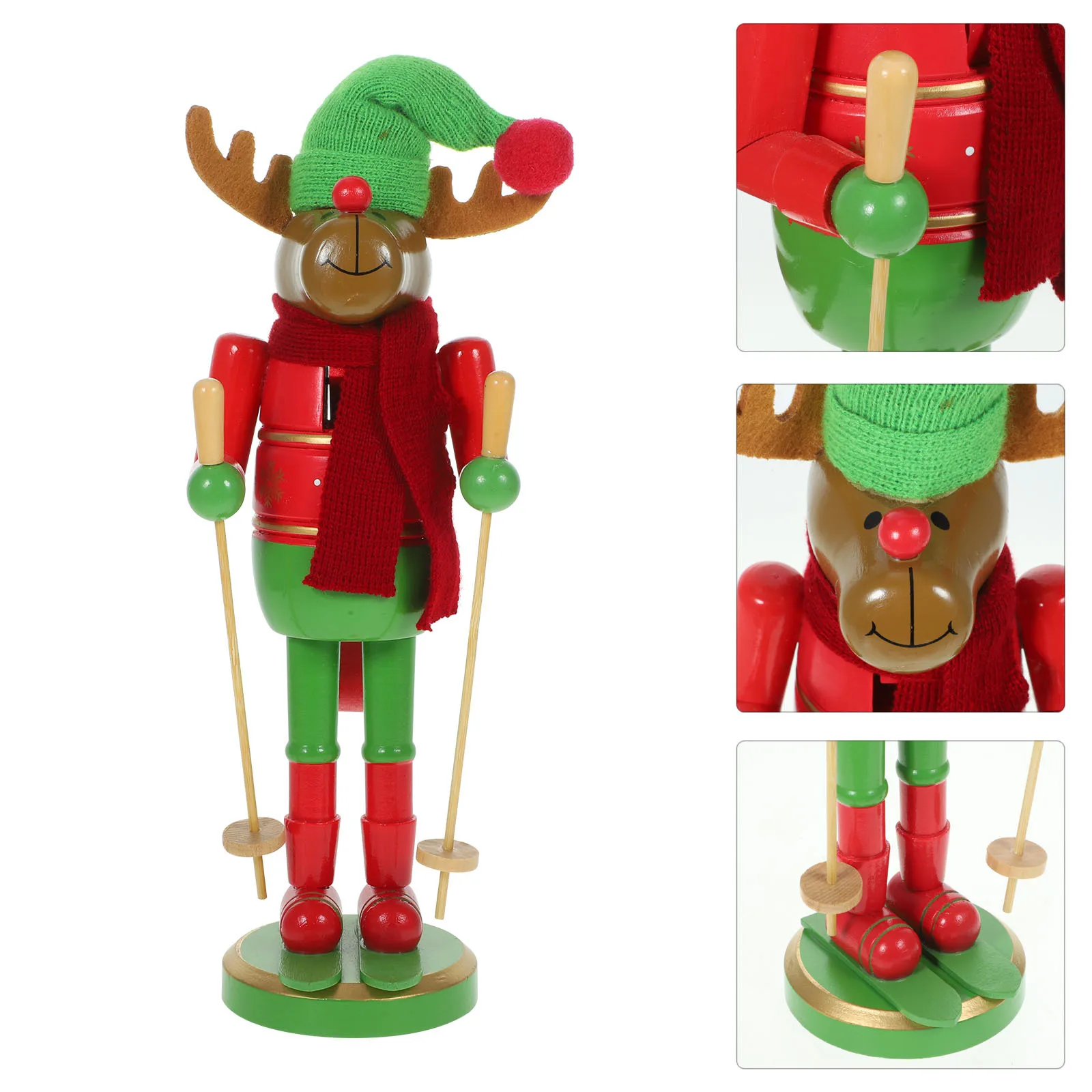 

Christmas Wooden Nutcracker Skiing Design Elegant Xmas Tabletop Decoration Holiday Party Decor Nutcrackers Nutcracker Decor