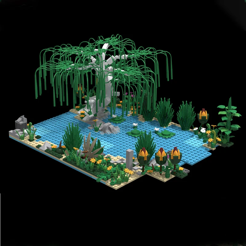 

879pcs MOC Creator Big Diorama Riverbank Model Building Blocks Christmas Gift Architecture Toys Creative Idea Education Brick