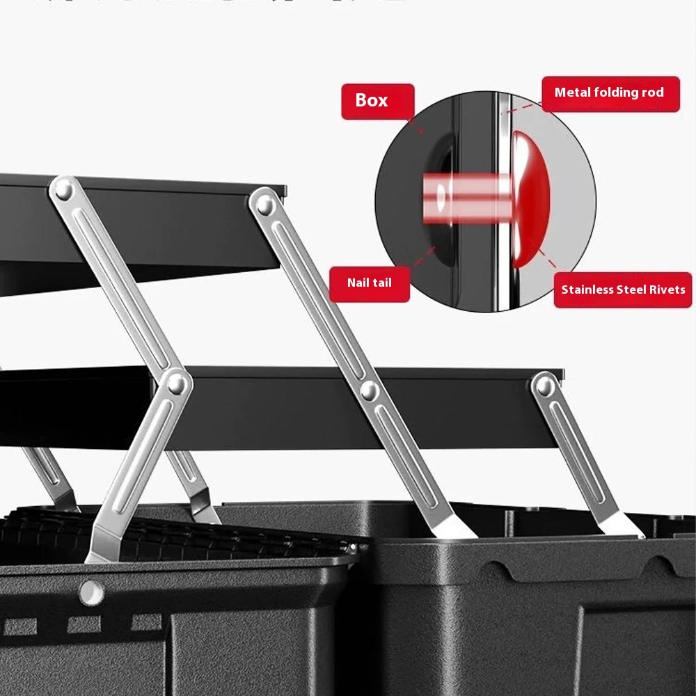 Tool Box 17/21 Inch Multiple Specifications Tools Storage Box Three Layers Tools Box With Handle Customize Tool Organizer