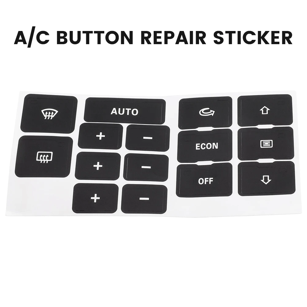 New A/C Dash Button Repair Kit Black Car Accessories Interior Protective Cover Replacement Vinyl Decal Stickers