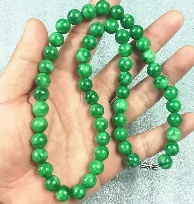 New Natural A JADE JADEITE Bead Beads Necklace Collection Fine jewelry