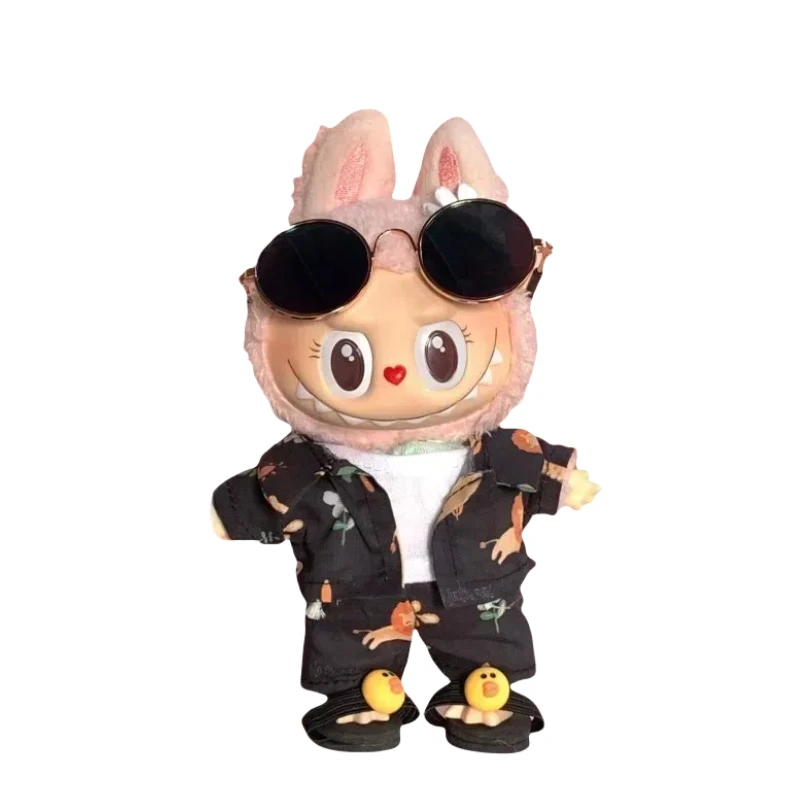 Clothes for Labubu 15/17cm Doll Clothes – Beach Resort Style Overalls, Idol Series V1 V2, Doll Clothing Accessories waist bag