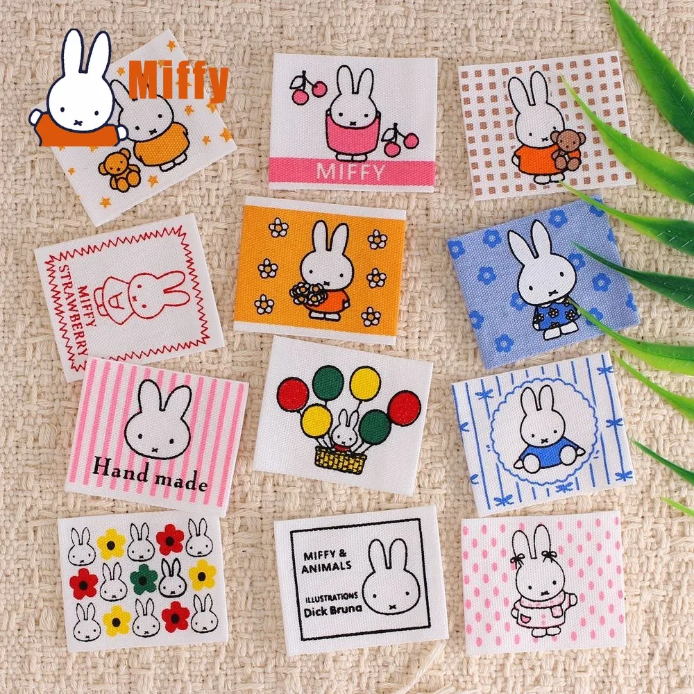 Kawaii Miffy Cloth Patch Cute Rabbit Woven Patch Sew on Applique Embroidery Tag DIY Craft Scrapbook Material Accessory Gift view 2