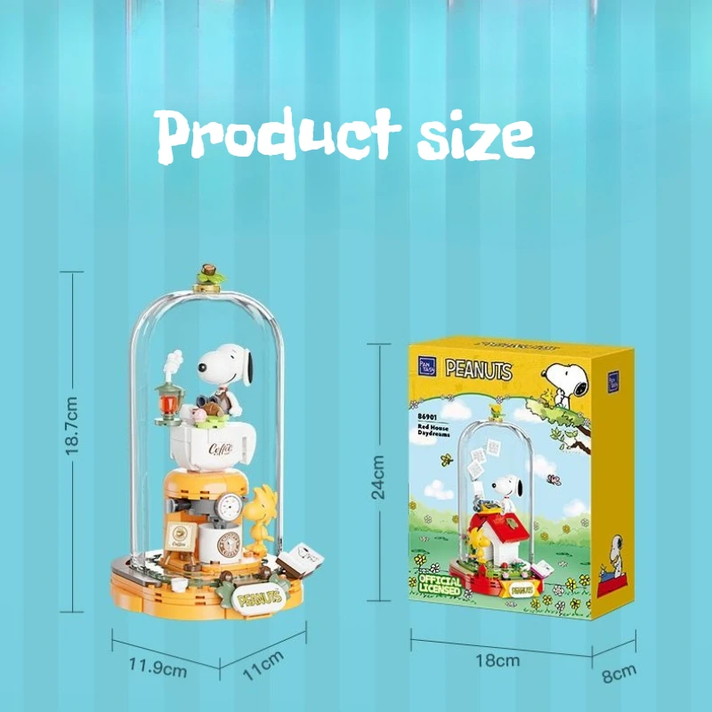 Bouwsteen Snoopy Co-branded Scene Style Series Educatief stapelspeelgoed Decoratie Cadeau