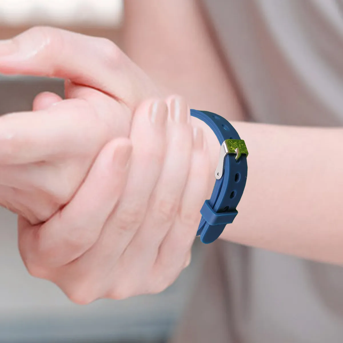 Silicone Wristband Dark Blue Solid Friendly Bracelet Kids Boys Girls Adjustable Comfortable Wristband