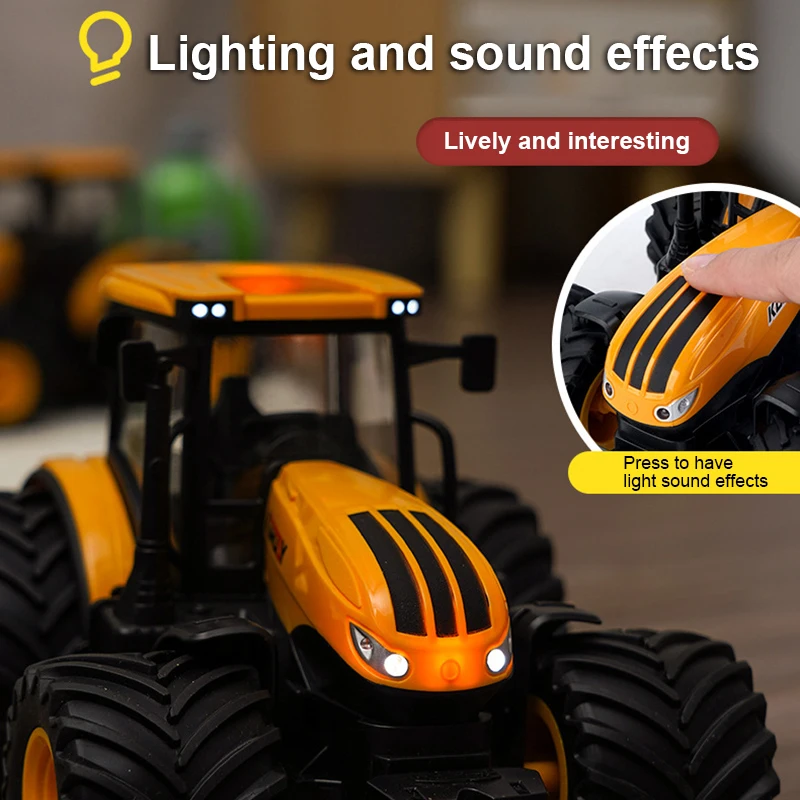 Remolque de Tractor de granja de coches de juguete para niños, camión de construcción de ingeniería, máquina agrícola, planeador inercial para