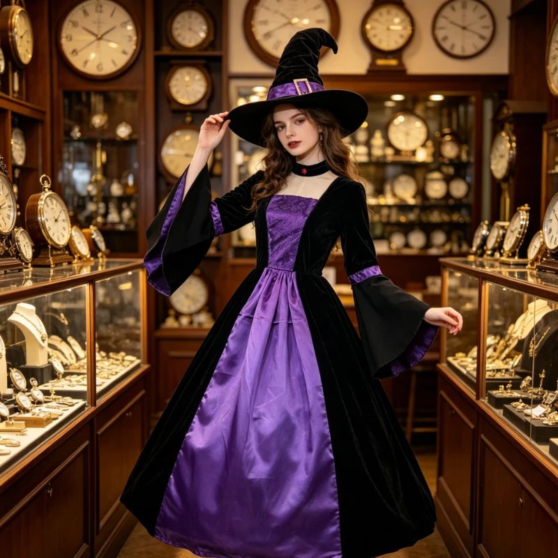 

Halloween Christmas Set Lolita Long Dress Retro Medieval Costume, Suitable for Carnival, Masquerade Dance, and Theme Parties