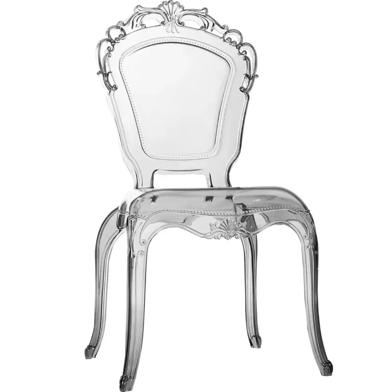 Nordic style princess acrylic backrest transparent crystal dining  makeup  retro hotel court