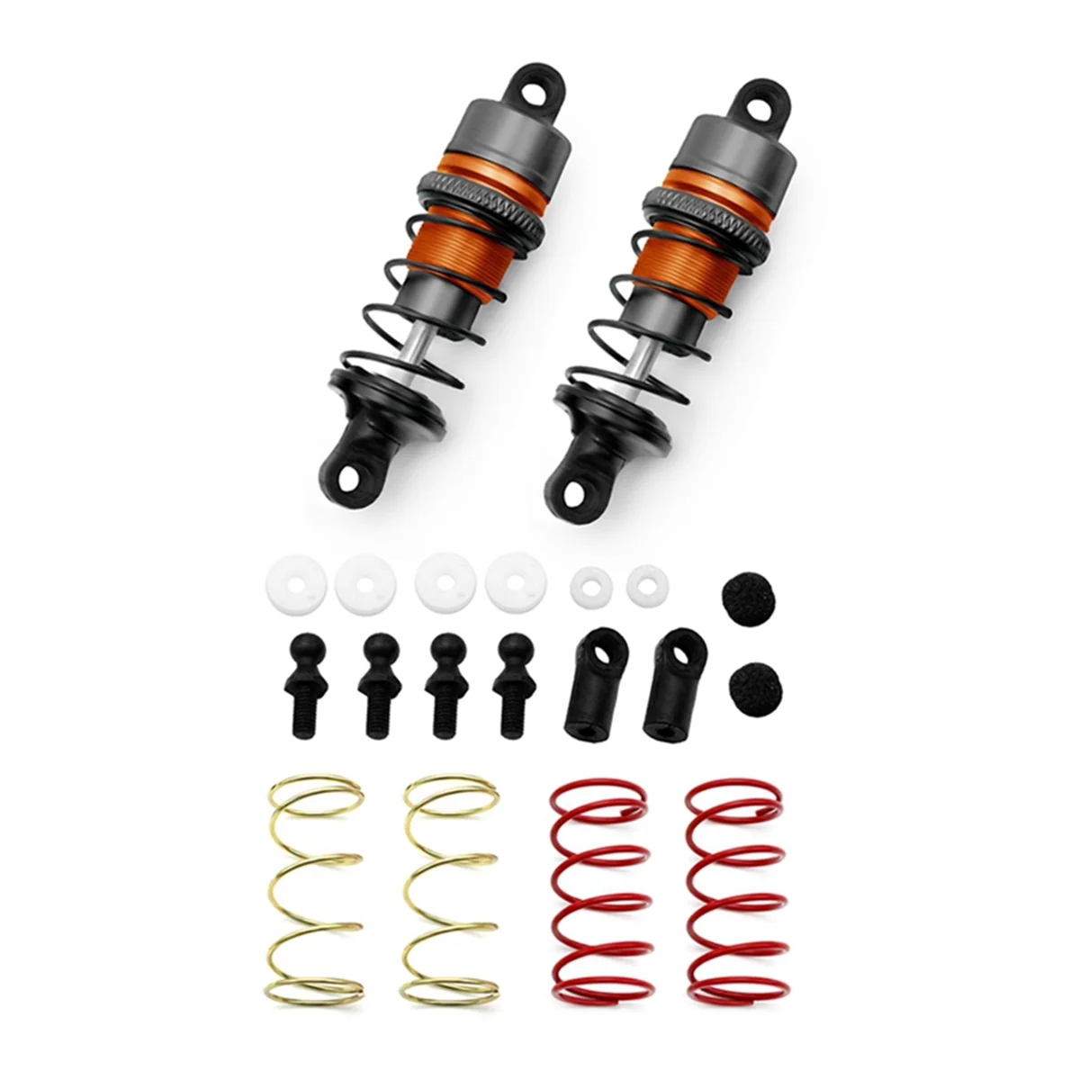 1/10 1Pair of Metal Hydraulic Shock Absorbers RC Remote Control Car Flat Racing Drift Car (63mm) Orange