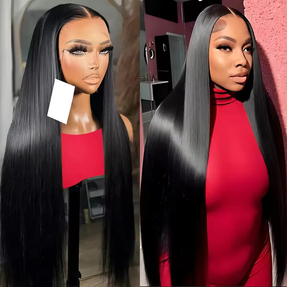 

IRoshion 250 Density 38 40 Inch Pre Plucked Lace Frontal Wigs 13x6 13x7 Bone Straight HD Transparent Lace Front Human Hair Wigs