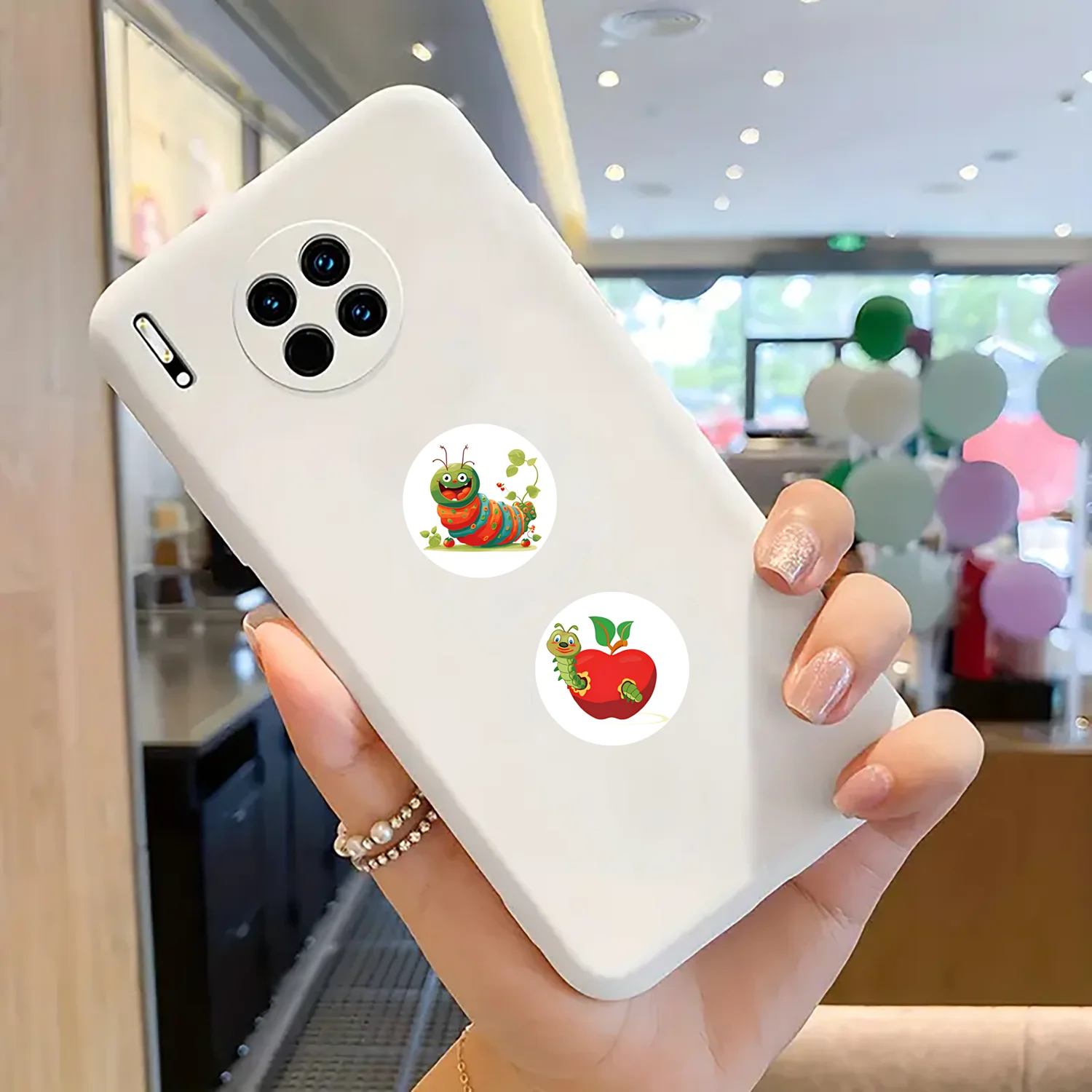 500 Stück/Rolle Greedy Eat Rich Raupe Aufkleber 2,5 cm/0,98 Zoll 8 Designs Aufkleber Diy Schmücken Geschenke Geeignet für verschiedene Geschenke Dekor – Detail 7