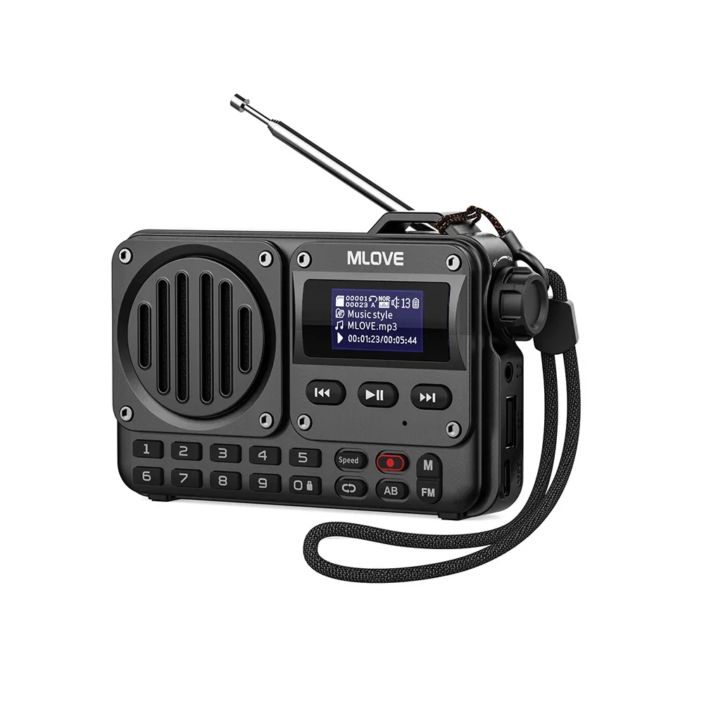 

MLOVE BV800 Super-Portable Bluetooth Speaker with FM Radio,LCD Screen Display, Antenna, AUX Input, USB Disk, TF Card, MP3 Player