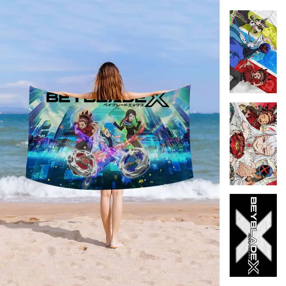 B-Beyblade X Classic Microfiber Blanket Quick Drying Beach Towels Oversized Printing Super Absorbent Pool Towel Blanket