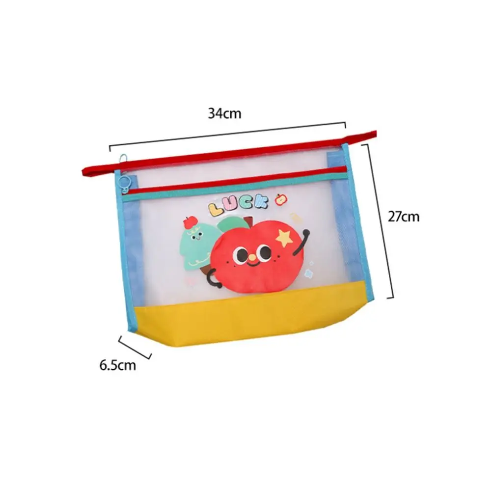 Clear Folders A4 Storage Bag Double-layer Portable File Bags Large Capacity Document Pouch School Office Supplies