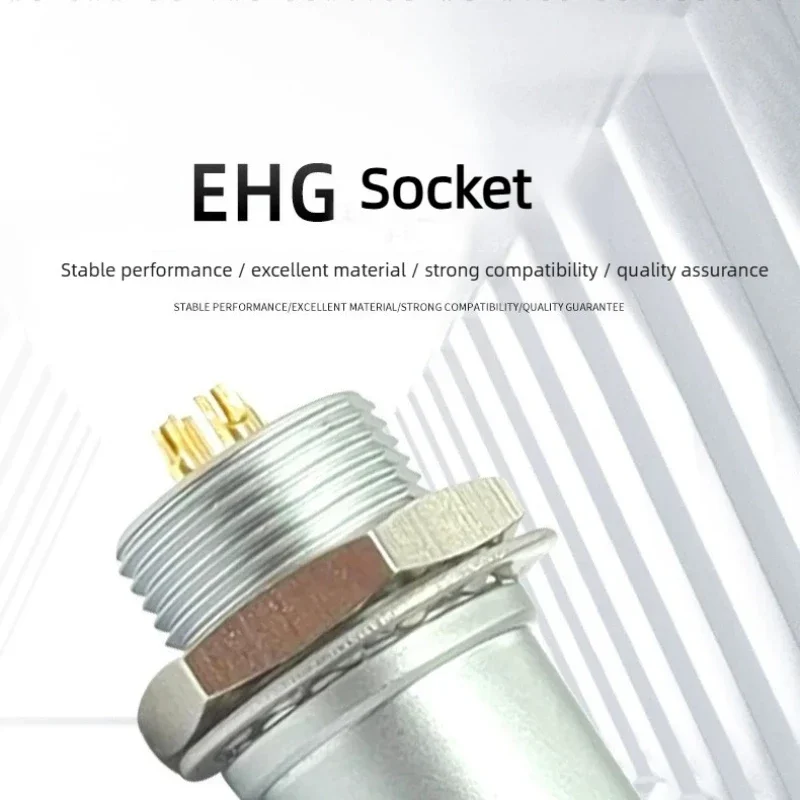 0B 1B 2B EHG Aviation Plug Connector Compatible with LEMO Remo Connector Metal Internal Fixed Protruding EHG Socket 9/12/15MM