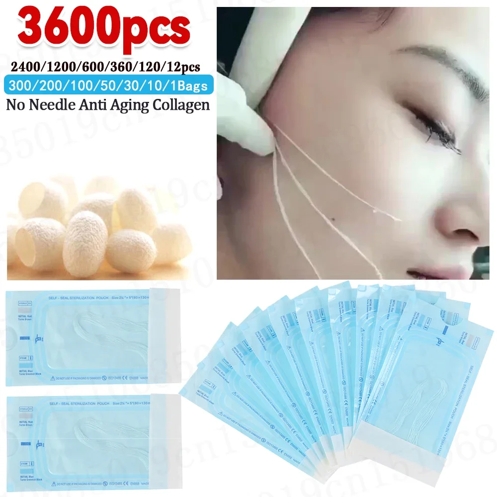 300-1Bags Collagen Face Lifting Thread No Needle Skin Firming Collagen Threads Collagen Thread Carved Essence Skin Care Tools