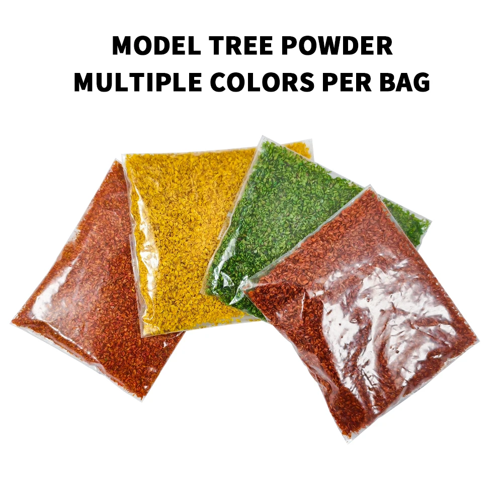 Modelo de polvo de árbol en miniatura de colores mezclados, 4 bolsas, para bricolaje, hojas, follaje, construcción, Micro paisaje, ferrocarril, mesa de arena, Kit de Diorama de escena