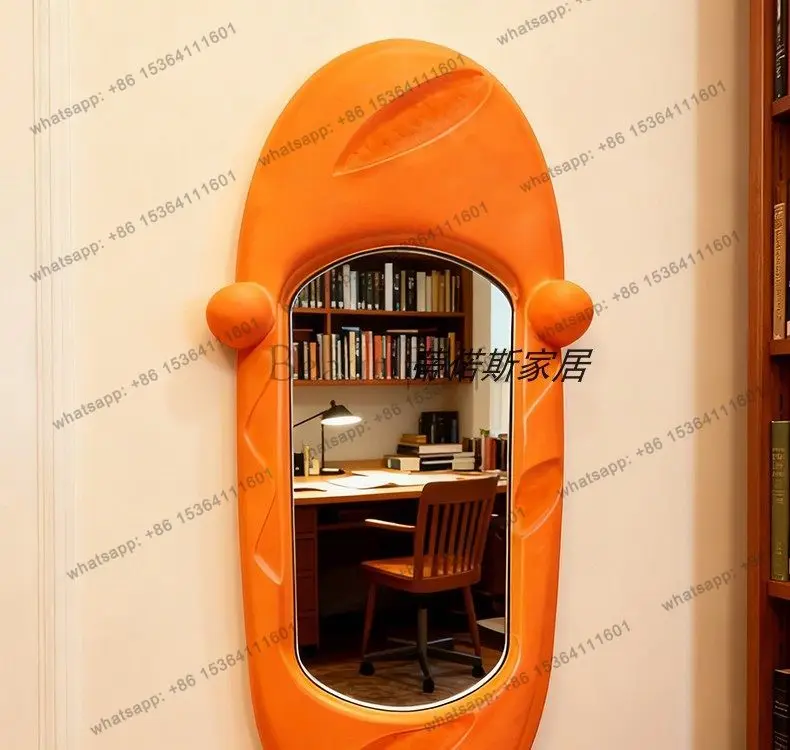 YJ Nordic creative full-length mirror French oval art wall hanging special-shaped decoration designer model fashion