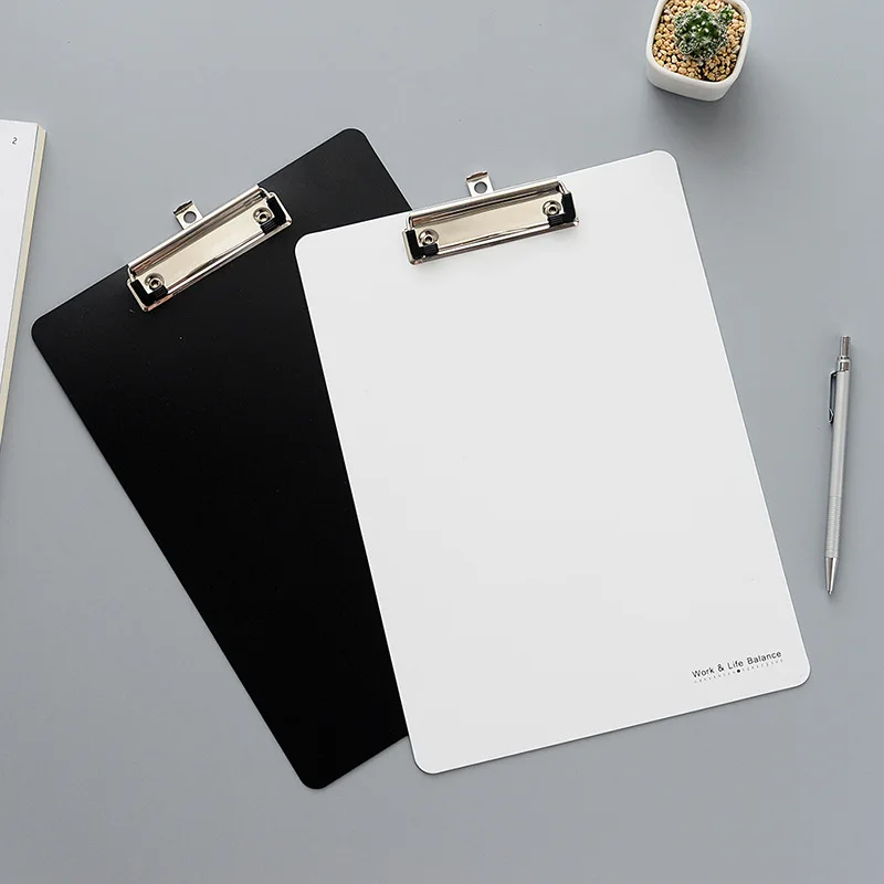 1pc Cute PP small fresh clipboard A4 white black document bag file folder papelaria business financial school supplie