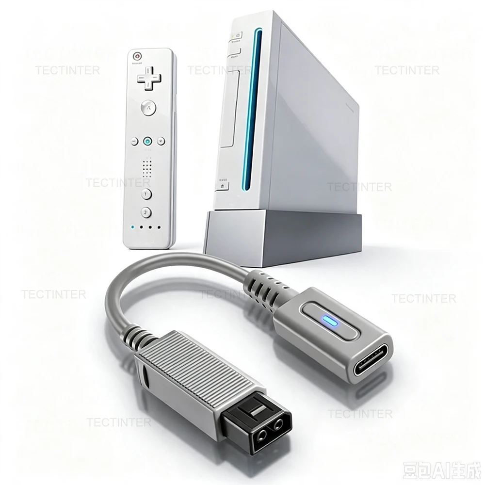 45W Type C PD Charging Cable for Nintendo Wii Game Console USB C Gaming Power Supply Cord for Wii Controller Charge LED Wire
