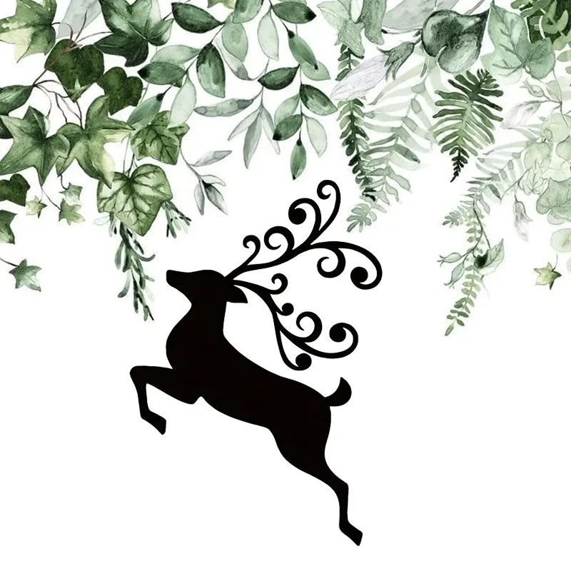 

Gorgeous Metal Wall Art of Christmas Deer – Black Silhouette. A Stunning Decor for Living Room and Bedroom this Christmas