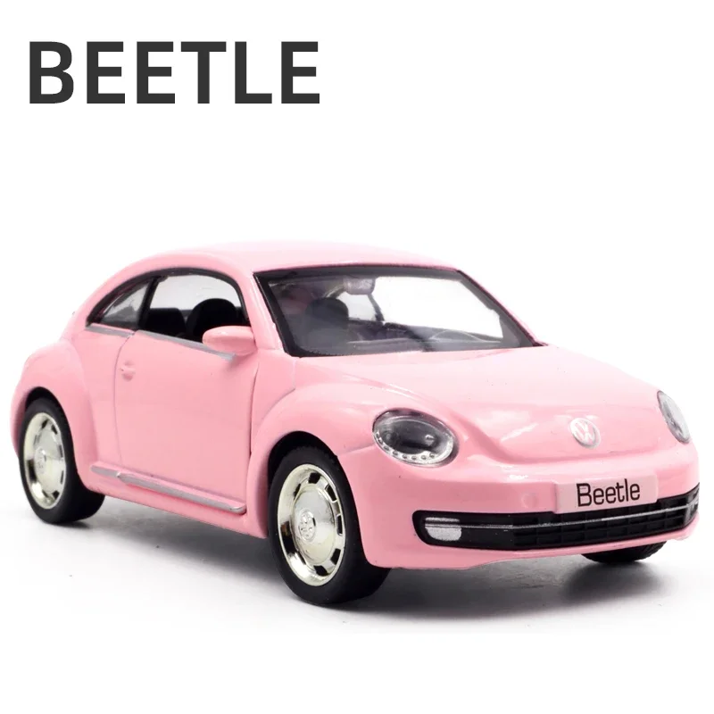 Makeda 1:36 scala Volkswagen New Beetle Black Alloy Model Car Toy Diecast Metal Miniature Vehicle Toy da collezione per regalo per bambini