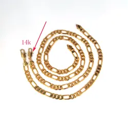 Italian Figaro Link Chain Necklace Bracelet Sets 7mm 600 24