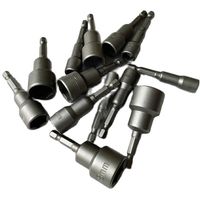 Hex Bit Socket with Magnetic, 7mm to 19mm,65mm Long, Hexagon Socket Wrench Impact Resistant Socket for Hand/Electric Drill， 육각렌치