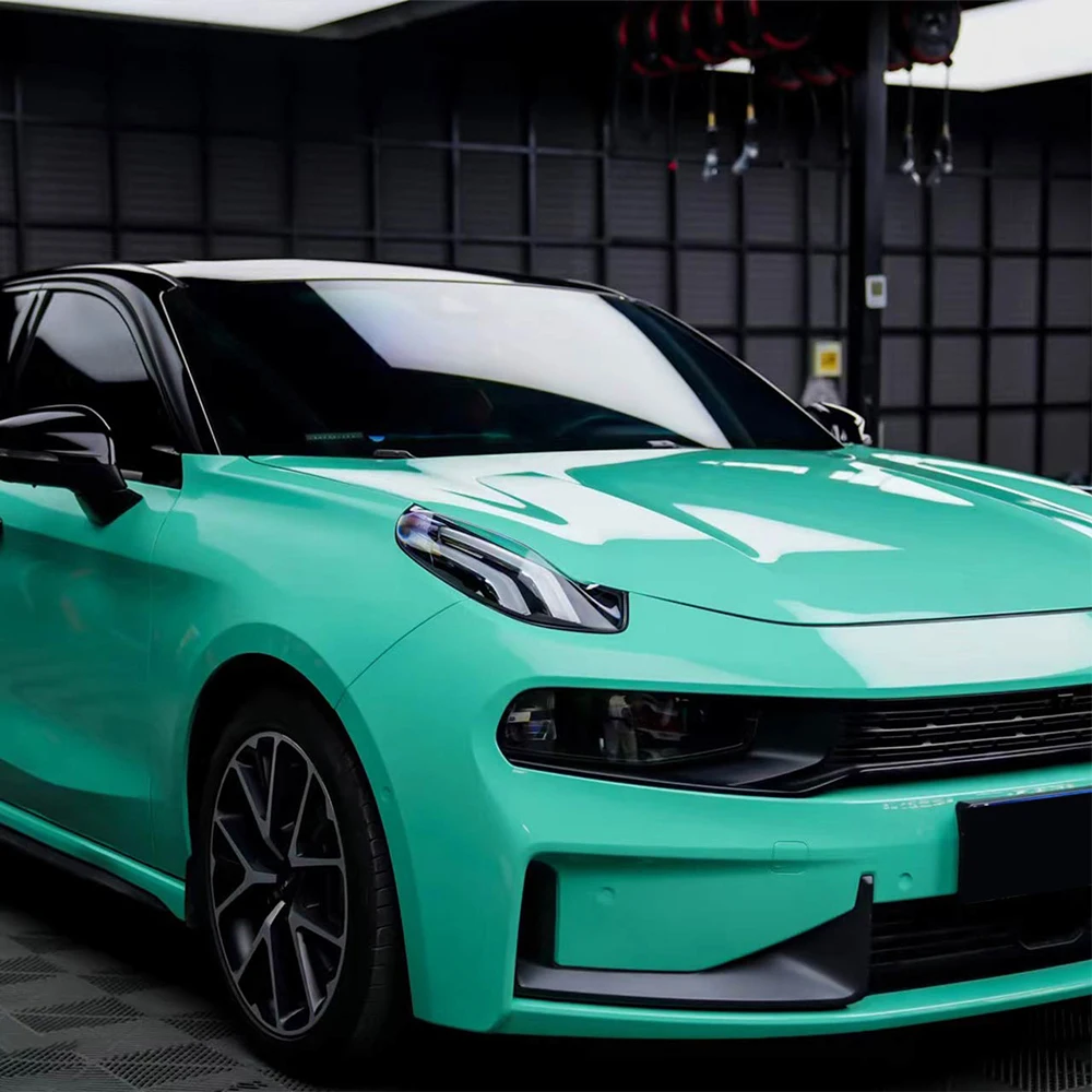 

Мятно-зеленый автомобильный пленка, наклейки, изменение цвета, виниловая пленка, ПЭТ, без пузырьков, авто самоклеящаяся наклейка, автомобильные аксессуары, украшение