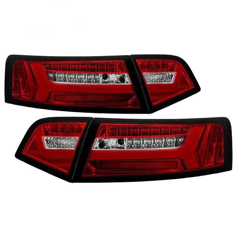 For Audi A6 Luminous Tail Lights 2009-2011 A6L C6 Dynamic Signal Tail Lights Animation After Stop Brake Backing Parts Headlights
