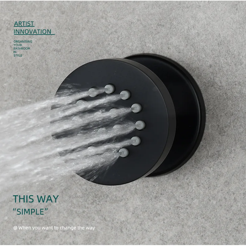 Newly Brass Body Sprays Round Shower SPA Massage Jets Concealed Bathroom Shower Sprayer Head Faucet Accessories