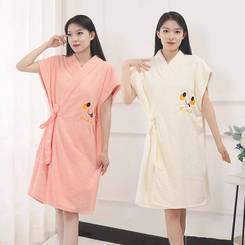 

New Thickened Bath Towel for Women's Home No Shedding Hair Shower Skirt Quick Drying Soft and Absorbent Long Bathrobe