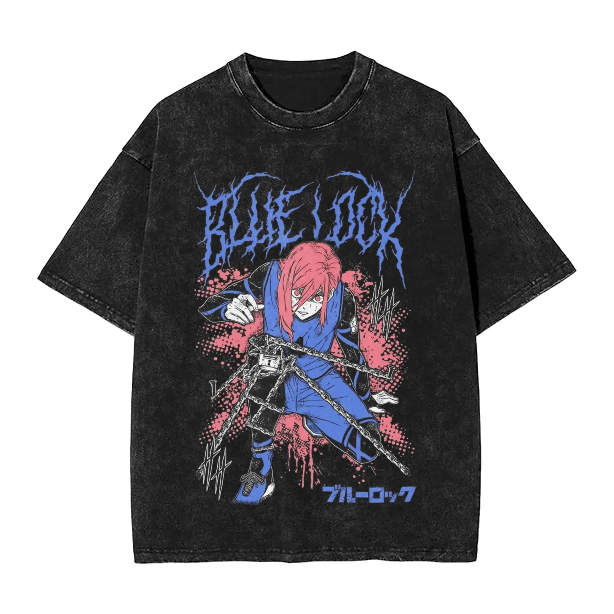 Blue Locks Fast Speedster T Shirt Hip Hop Washed Short Sleeve Oversize T-Shirt  Men Women Tops Streetwear Graphic Tee Shirt