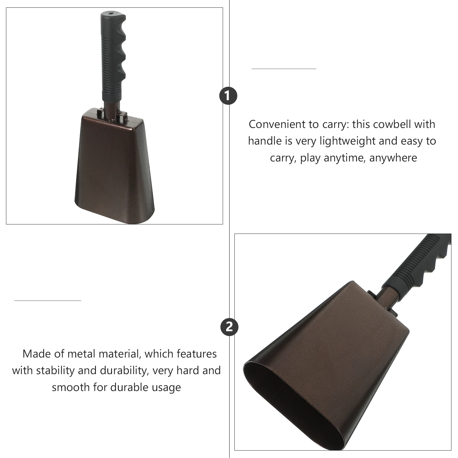 

Cowbell Metal H Bell for Football Games Party Instrument Percussion Music Supply Toy Music Supply