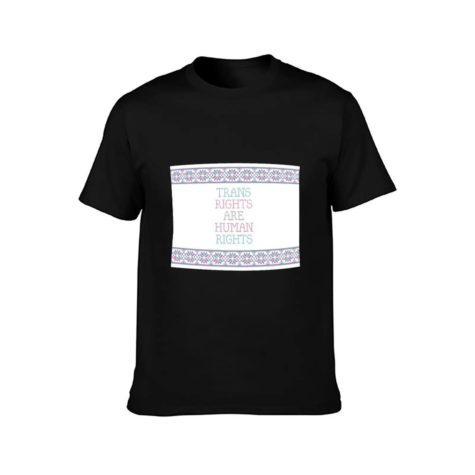 trans rights vyshyvanka T-Shirt, Summer Casual Cotton Tee, Oversized Streetwear Tops, Vintage Graphic Print, Unisex Men Women