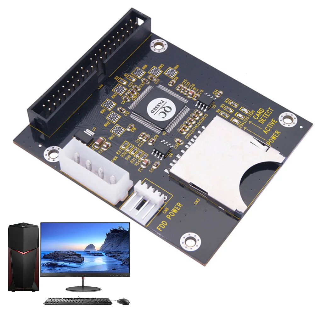 Módulo de tarjeta SD a tarjeta de memoria SD IDE3.5 de 40 pines y 5V a adaptador de unidad de disco duro IDE compatible con tarjeta SDXD de hasta 128gb