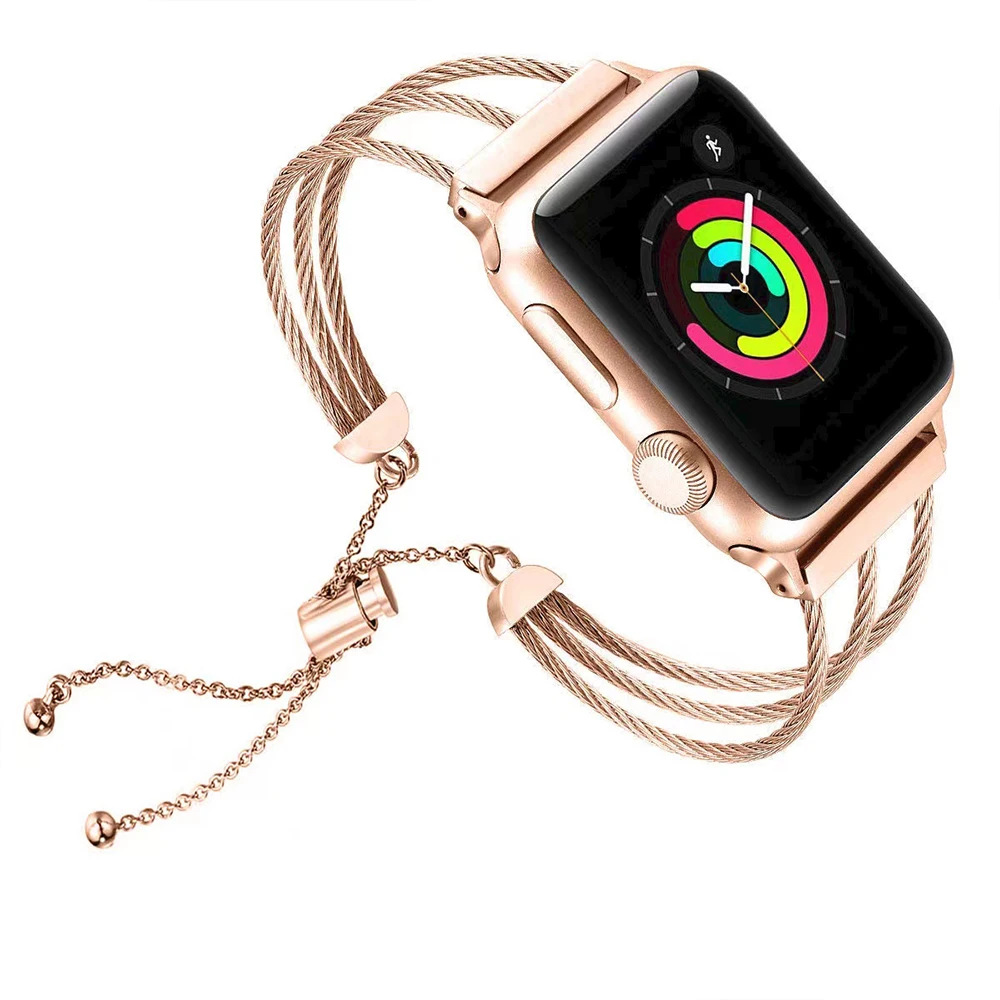 Cartoon Metal Strap for Apple Watch Band 45mm 41mm 44mm 40mm 42mm 38mm Women Bracelet Wristband for iWatch Series 8 7 6 5 4 3 SE